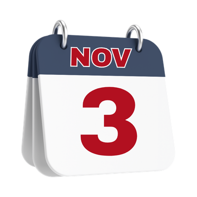Calendar icon with Nov 3.